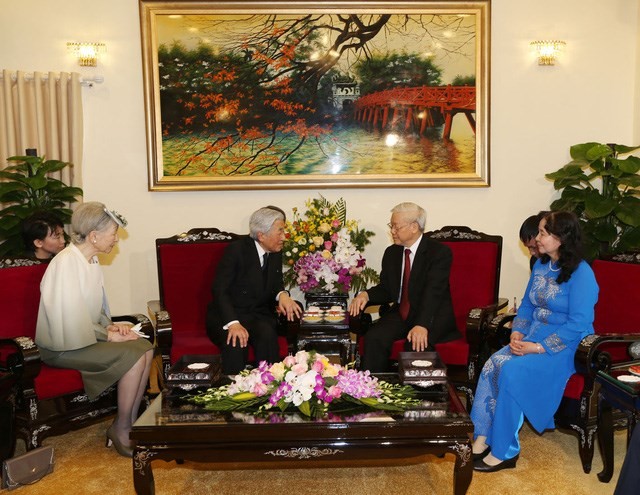 Nguyen Phu Trong reçoit l’empereur du Japon - ảnh 1